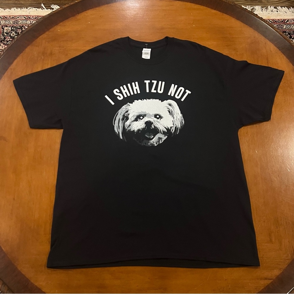 NEW I SHIH TZU NOT Men’s Short-Sleeve Graphic T-Shirt Black XL Gildan Dog - Picture 3 of 13
